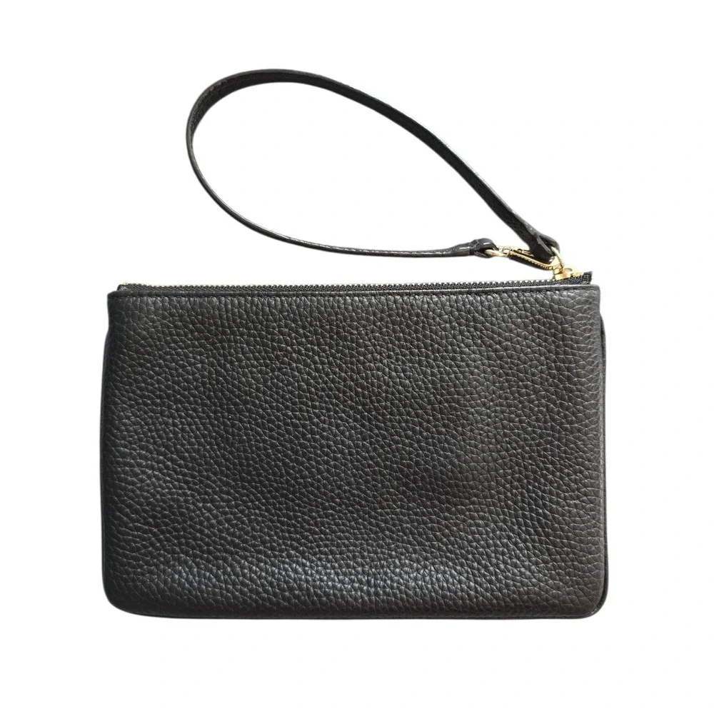 Kate Spade Chester Street Tinie Pebbled Leather Wristlet Clutch Tassel Black EUC